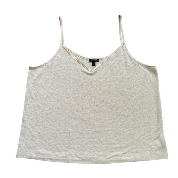 Express Basic Oatmeal Cream Spaghetti Strap Tank Top Size XLarge  NWOT 8 0365 - Picture 3 of 4